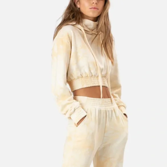 Adika Women’s Twinkie Cropped Hoodie Yellow Size Small - Picture 2 of 3